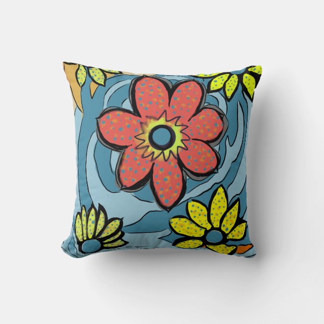 Throw PillowVintage Flower zPower Pillow (Front)