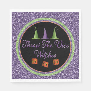 Throw The Dice Witches Sparkle Bunco Napkins