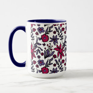 Throwback 80s Floral Design Big Mug