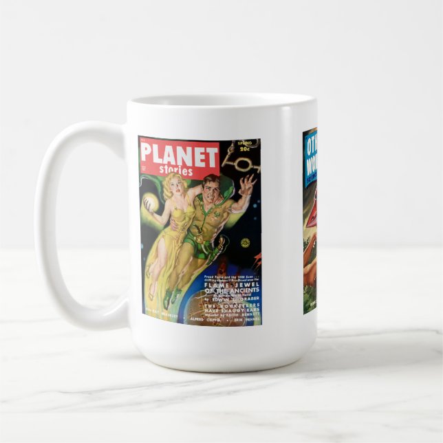Throwback Outer Space Retro Popular Culture Mug (Left)