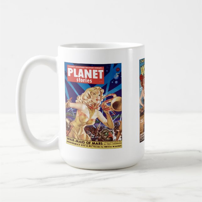 Throwback Space Warriors Retro Popular Culture Mug (Left)