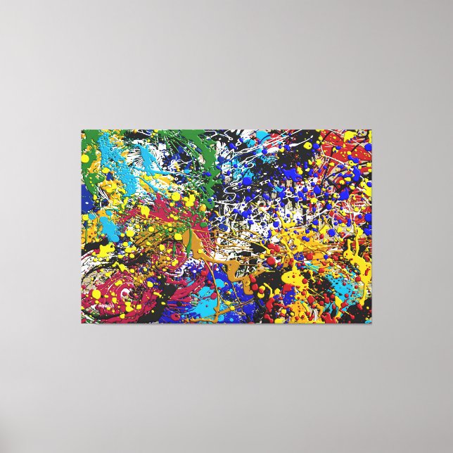 Throwin Paint Abstract Canvas Print (Front)