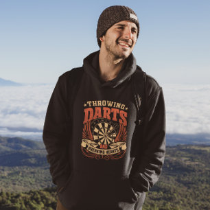 Throwing Darts Breaking Hearts - Funny Dart Player Hoodie