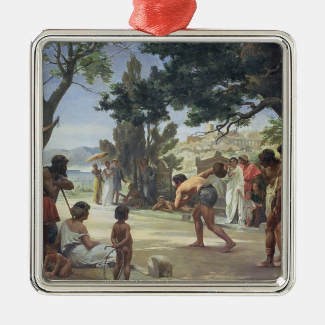 Throwing the Discus, 1875 Metal Ornament (Front)