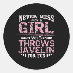 Throws Javelin Girl Classic Round Sticker