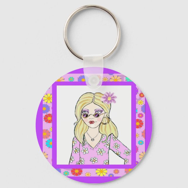 Thru Rose Coloured Glasses Keychain (Front)
