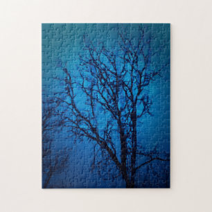 Thru The Glass Weeping Tree Abstract Landscape Art Jigsaw Puzzle