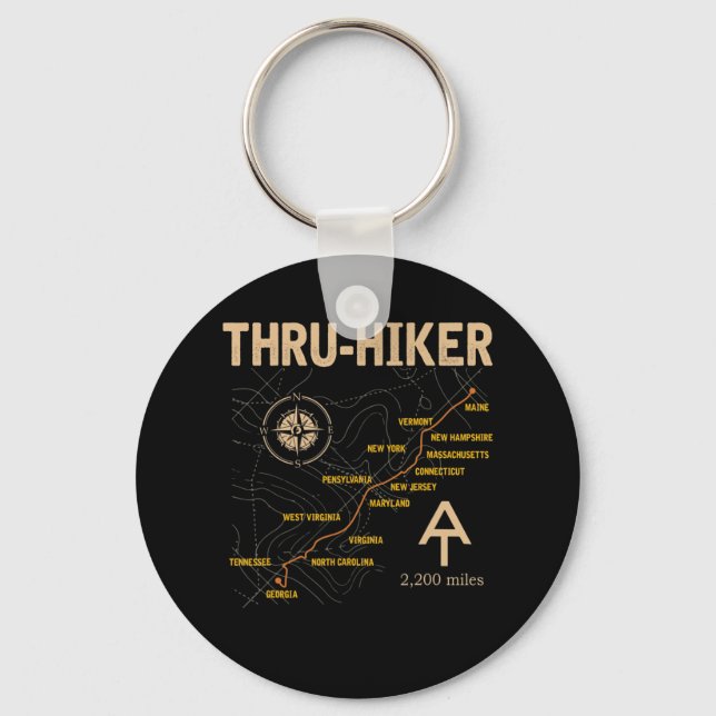Thruh Hiker Appalachian Trail Hiking  Keychain (Front)