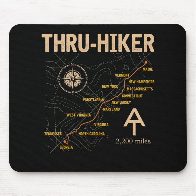 Thruh Hiker Appalachian Trail Hiking  Mouse Pad (Front)
