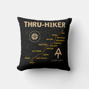 Thruh Hiker Appalachian Trail Hiking Throw Pillow