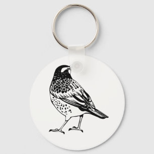 Thrush Silhouette Keychain