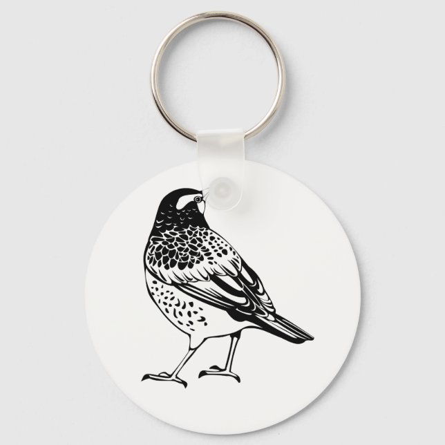 Thrush Silhouette Keychain (Front)
