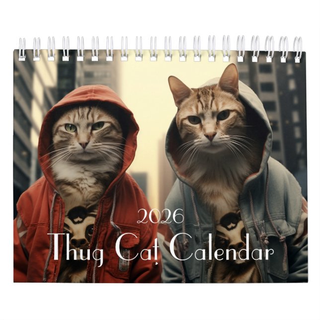 Thug Cat Calendar, Gangster Cat Calendar, Cat Calendar (Cover)