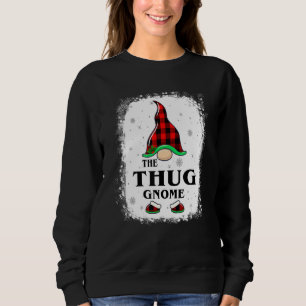 Thug Gnome Buffalo Plaid Matching Family Xmas Paja Sweatshirt