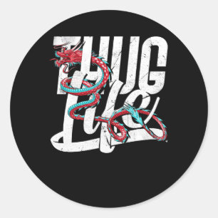 Thug Life Dragon Classic Round Sticker