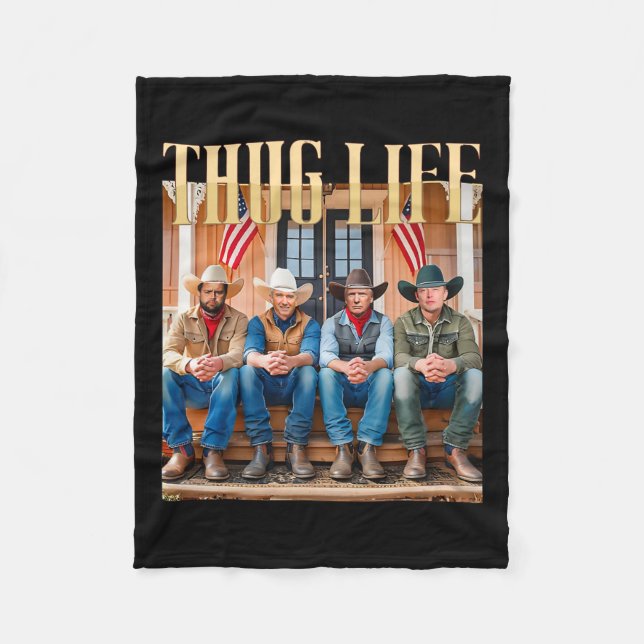 Thug Life Trump Vance Kennedy Elon 1  Fleece Blanket (Front)