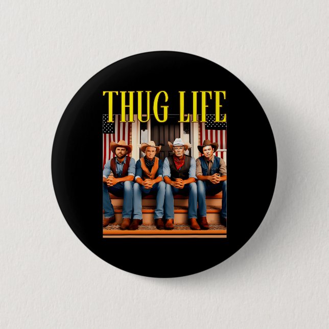 Thug Life Trump Vance Kennedy Elon  2 Inch Round Button (Front)