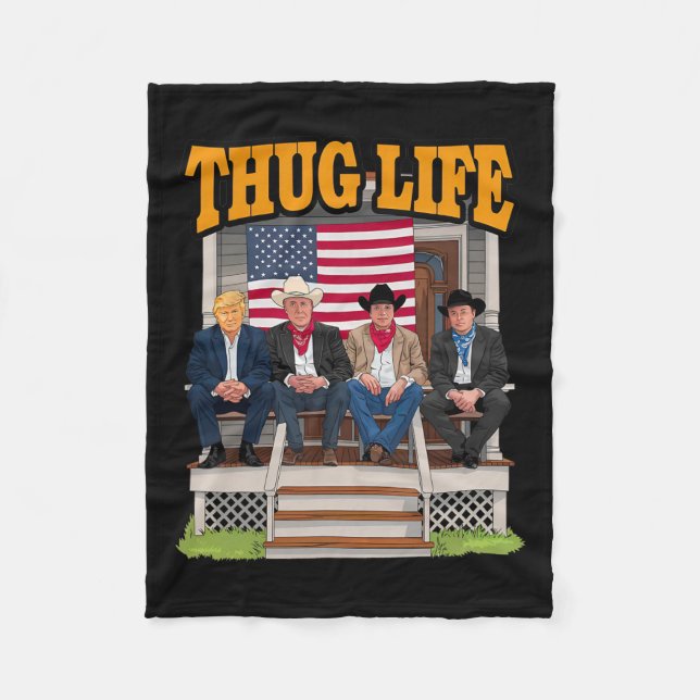 Thug Life Trump Vance Kennedy Elon Shirt  Fleece Blanket (Front)