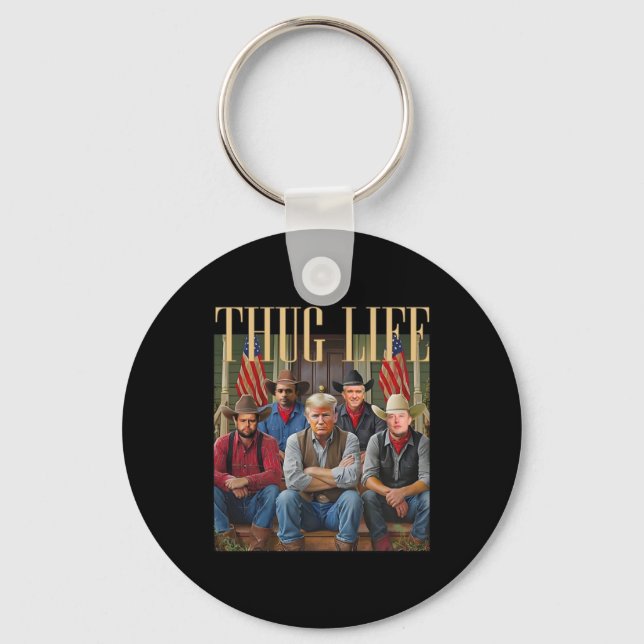 Thug Trump Vance Kennedy Elon For Life Graphic  Keychain (Front)