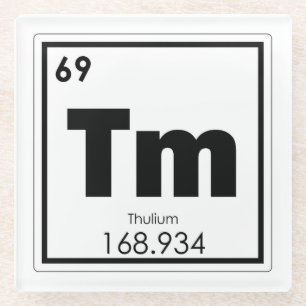 Thulium chemical element symbol chemistry formula glass coaster