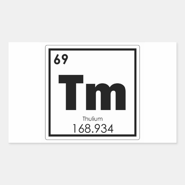 Thulium chemical element symbol chemistry formula sticker (Front)
