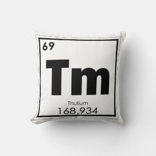 Thulium chemical element symbol chemistry formula throw pillow