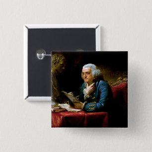 Thumb Portrait, Benjamin Franklin Founding Father 2 Inch Square Button
