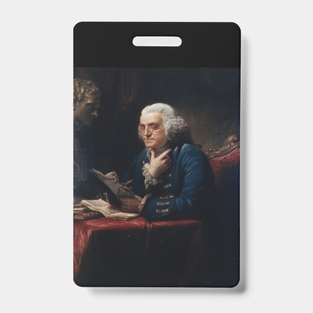Thumb Portrait, Benjamin Franklin Founding Father Badge (Front)