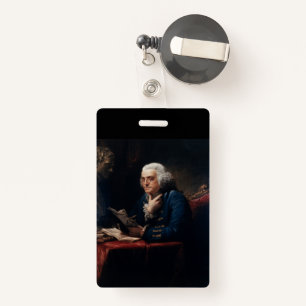 Thumb Portrait, Benjamin Franklin Founding Father Badge