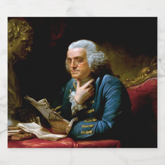 Thumb Portrait, Benjamin Franklin Founding Father Beer Bottle Label (Single Label)