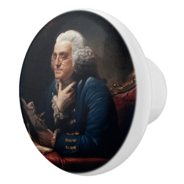 Thumb Portrait, Benjamin Franklin Founding Father Ceramic Knob (Right)