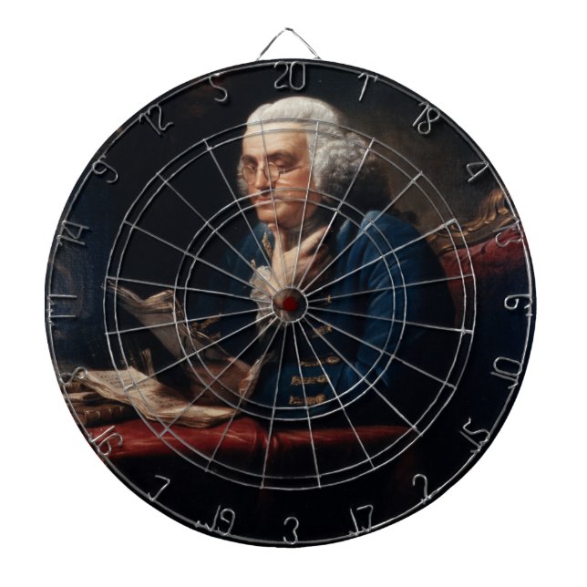 Thumb Portrait, Benjamin Franklin Founding Father Dartboard (Front)