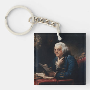 Thumb Portrait, Benjamin Franklin Founding Father Keychain