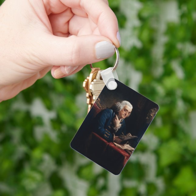 Thumb Portrait, Benjamin Franklin Founding Father Keychain (Hand)