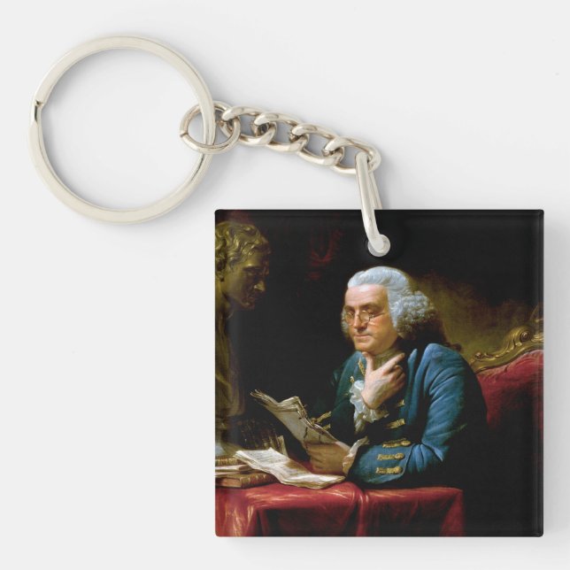 Thumb Portrait, Benjamin Franklin Founding Father Keychain (Front)