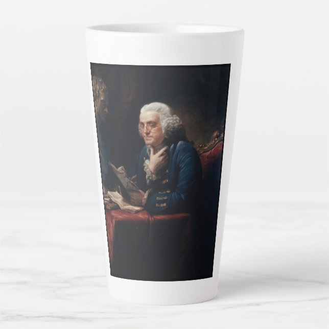 Thumb Portrait, Benjamin Franklin Founding Father Latte Mug (Front)