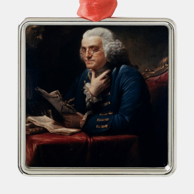 Thumb Portrait, Benjamin Franklin Founding Father Metal Ornament (Front)