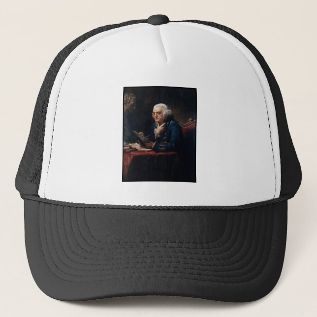 Thumb Portrait, Benjamin Franklin Founding Father Trucker Hat (Front)