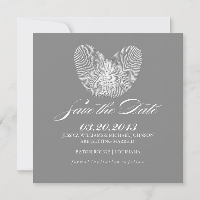 Thumb Print Heart | Save the Date (Front)