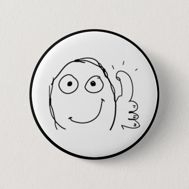 Thumb up Comic Meme. 2 Inch Round Button (Front)