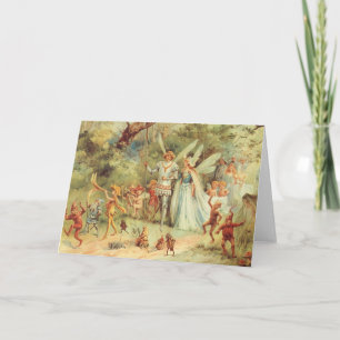 Thumbelina and Prince Wedding, Vintage Fairy Tales Card