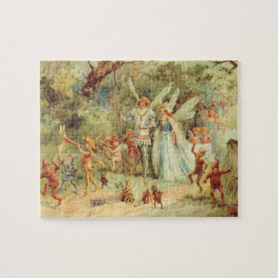 Thumbelina and Prince Wedding, Vintage Fairy Tales Jigsaw Puzzle
