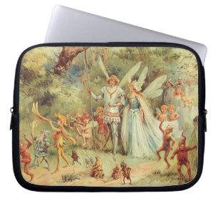 Thumbelina and Prince Wedding, Vintage Fairy Tales Laptop Sleeve