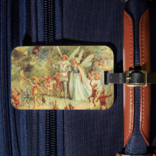 Thumbelina and Prince Wedding, Vintage Fairy Tales Luggage Tag