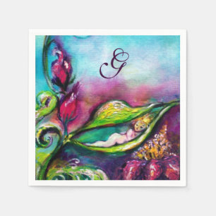 THUMBELINA BABY SHOWER MONOGRAM NAPKIN