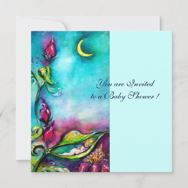 THUMBELINA ,blue pink red Invitation (Front)