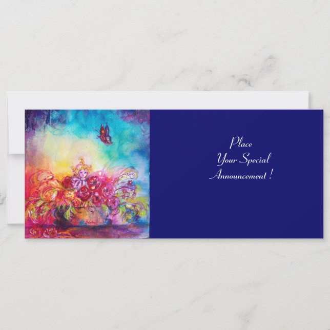 THUMBELINA,FLOWER BASKET AND BUTTERFLY ANNOUNCEMENT (Front)