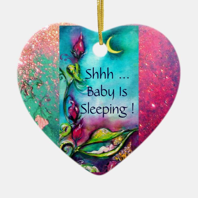 THUMBELINA ,FLOWER BASKET AND BUTTERFLY CERAMIC ORNAMENT (Front)