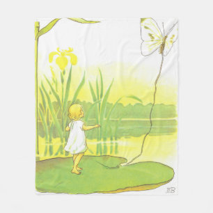 Thumbelina Girl's Room Pastel Fleece Blanket