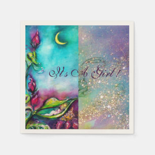 THUMBELINA "IT'S A GIRL" BABY SHOWER MONOGRAM NAPKIN